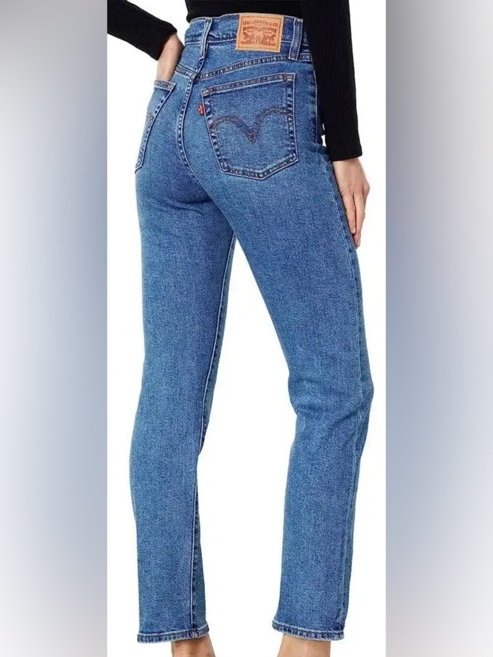 Levi's Wedgie Straight-Leg Medium Blue Jeans